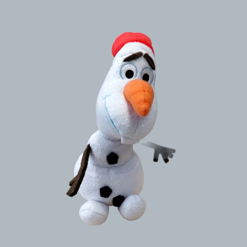 ✓TY Beanie Baby - OLAF the Snowman Sparkle With SANTA HAT (Frozen Movie) 7in